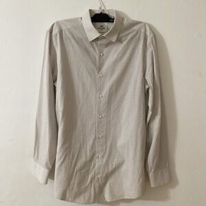 💙Ben Sherman White Button down w/black, red, yellow Geometric Pattern